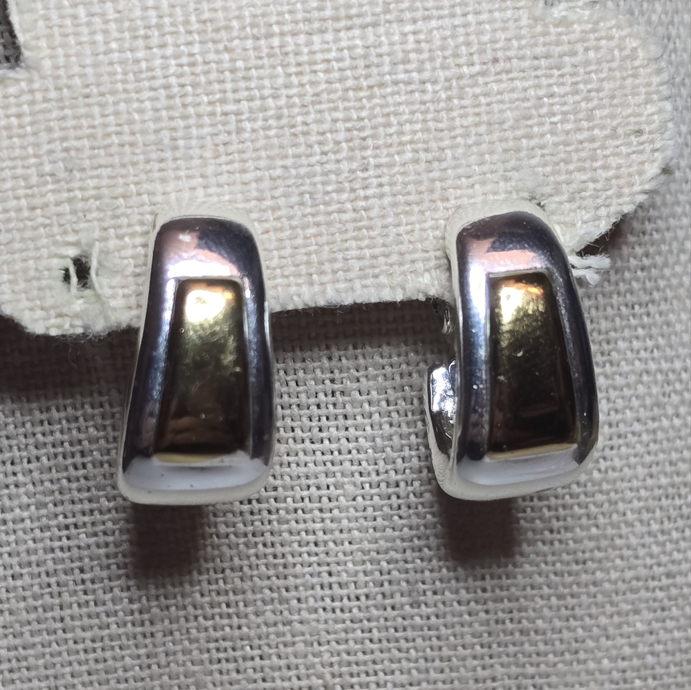 Elegant Two-Tone Hoop Earrings